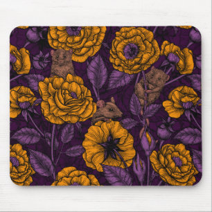 The mice party in orange and violet mouse pad