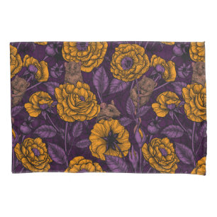 The mice party in orange and violet pillowcase