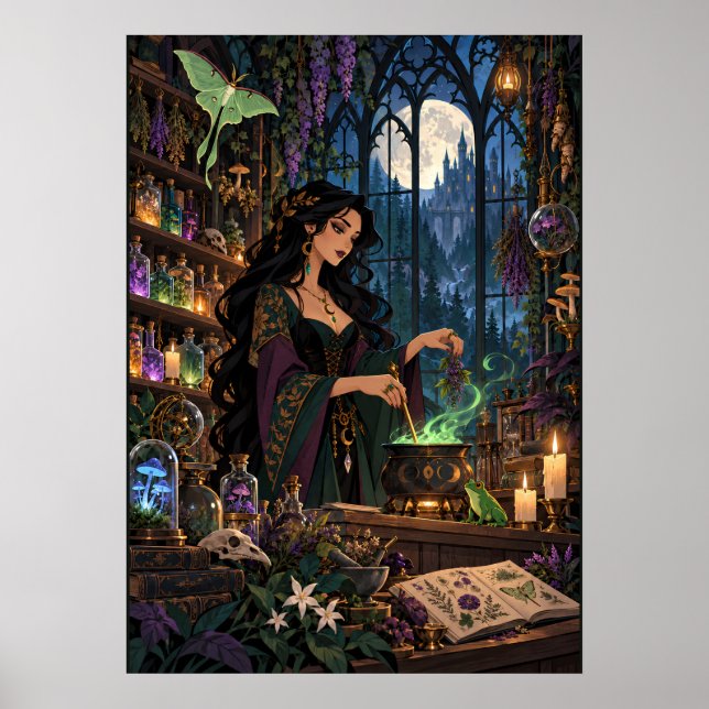 The Midnight Apothecary Witch Potion Fantasy Poster (Front)