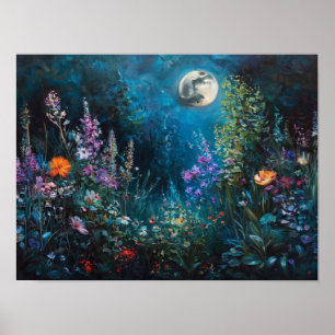 The Midnight Bloom: A Luminous Nocturne Poster