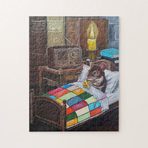 The Midnight Broadcast Painting by Alfred Fox Jigsaw Puzzle