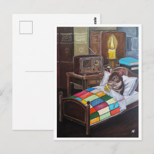 The Midnight Broadcast Painting by Alfred Fox Postcard