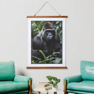 The Midnight Gorilla King: Monarch of the Forest Hanging Tapestry