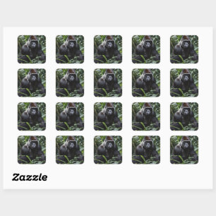 The Midnight Gorilla King: Monarch of the Forest Square Sticker