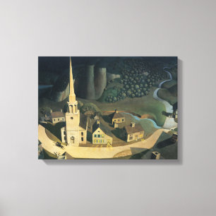 The Midnight Ride Of Paul Revere By Grant Wood Canvas Print