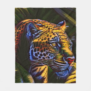 The Mighty Jaguar A Jungle Predator Fleece Blanket