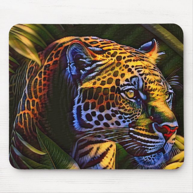 The Mighty Jaguar A Jungle Predator Mouse Pad (Front)