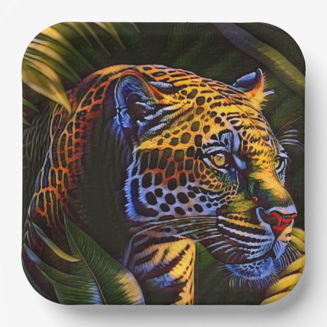 The Mighty Jaguar A Jungle Predator Paper Plate (Front)
