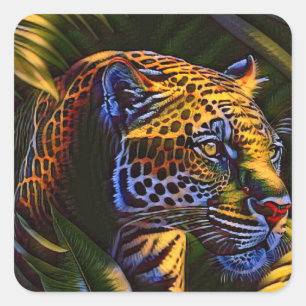 The Mighty Jaguar A Jungle Predator Square Sticker