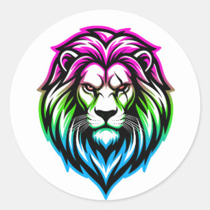 The Mighty Lion - Poly-Sovereign 'Multi-Front' Classic Round Sticker