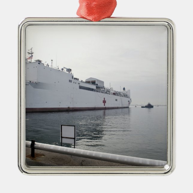 The Military Sealift Command hospital ship Metal Tree Decoration (Front)