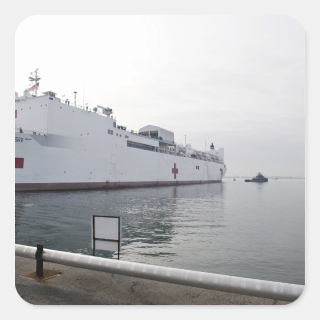 The Military Sealift Command hospital ship Square Sticker (Front)