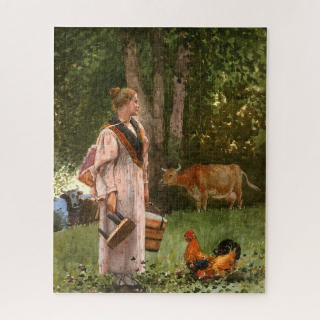 The Milk Maid (Traditional American Farm) Jigsaw Puzzle (Vertical)