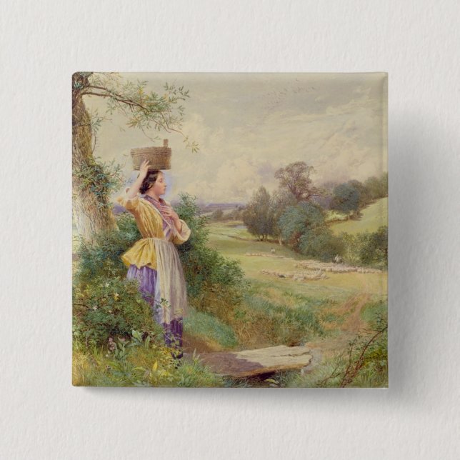 The Milkmaid, 1860 15 Cm Square Badge (Front)