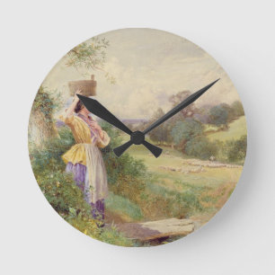 The Milkmaid, 1860 Round Clock