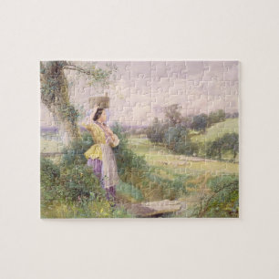 The Milkmaid, 1860 (w/c on paper) Jigsaw Puzzle