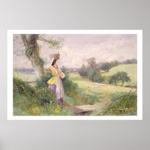 The Milkmaid, 1860 (w/c on paper) Poster