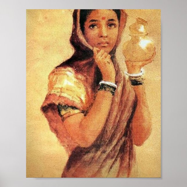 The Milkmaid 1904 By Raja Ravi Varma Poster (Front)