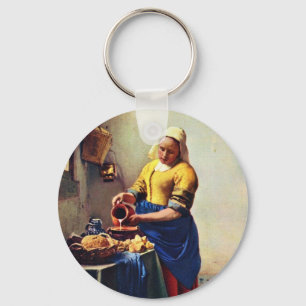 The Milkmaid [1]. By Johannes Vermeer Key Ring