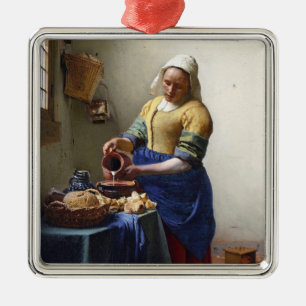 The Milkmaid, c.1658-60 (oil on canvas) Metal Tree Decoration