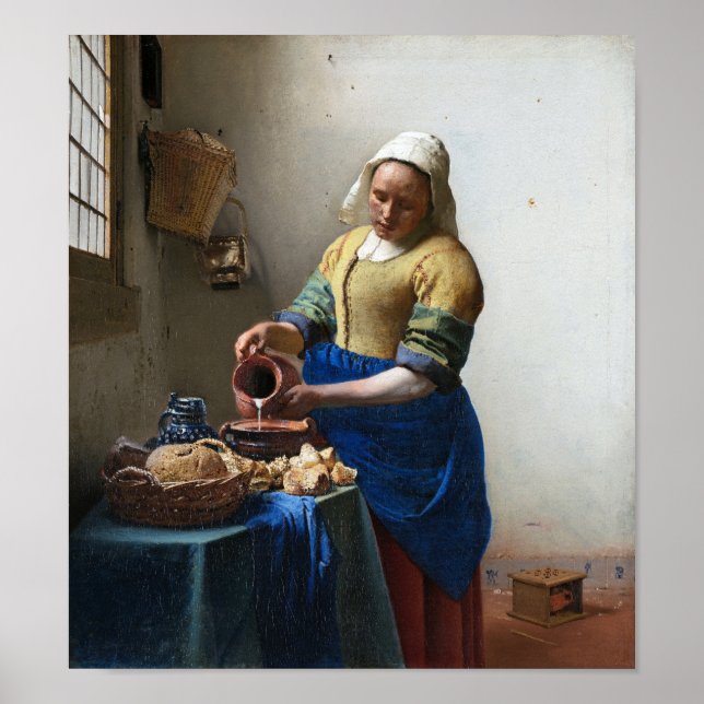 The Milkmaid, Johannes Vermeer, 1657-1658 Poster (Front)