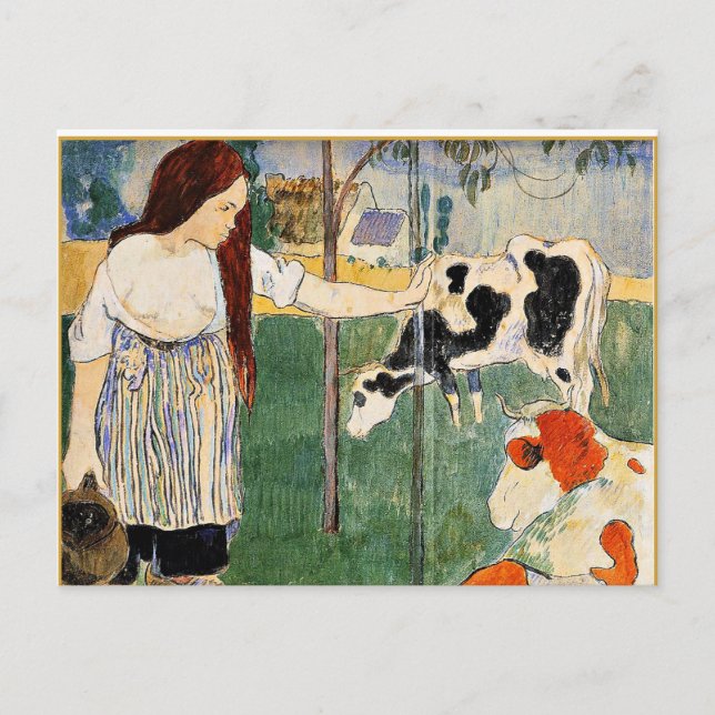The Milkmaid, popular painting by Paul Gauguin Postcard (Front)