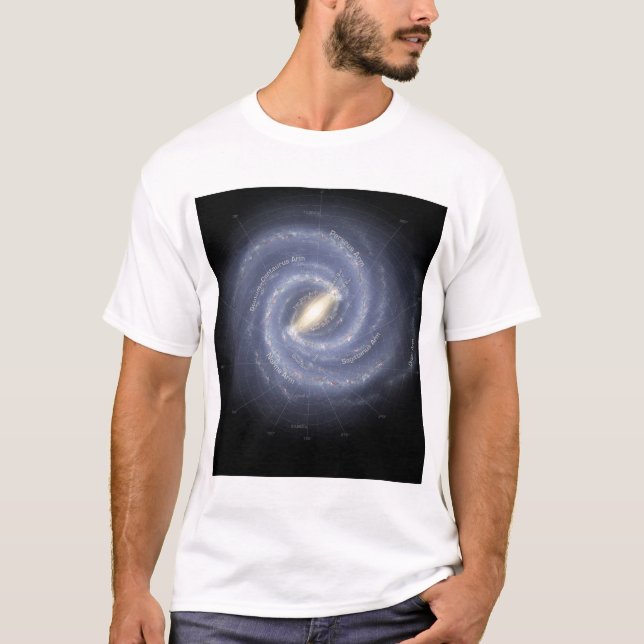The Milky Way Galaxy (annotated) T-Shirt (Front)