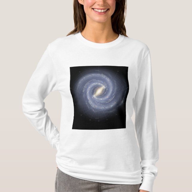 The Milky Way Galaxy (annotated) T-Shirt (Front)