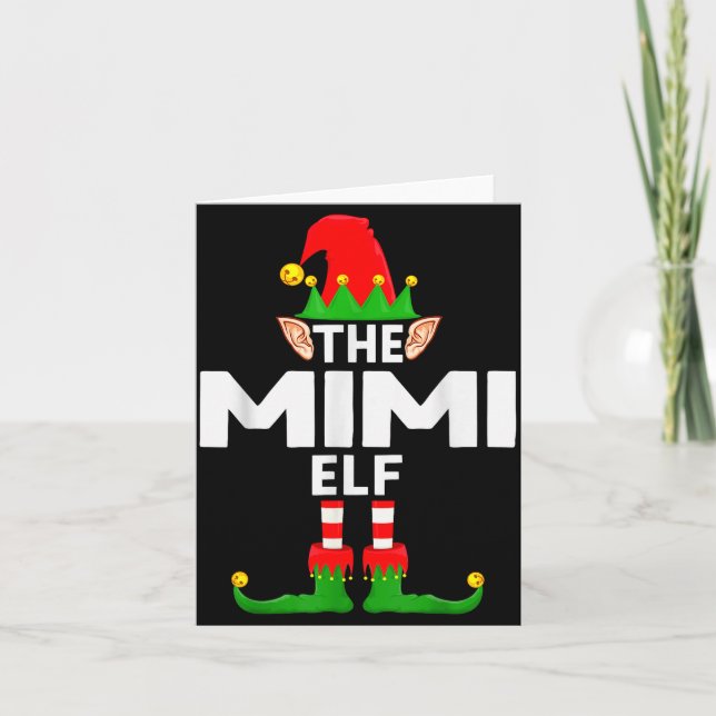 The Mimi Elf Family Christmas Pajama Party  Card (Front)