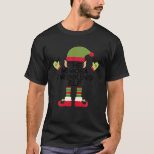 The Mimosa Drinking Elf Funny Alcohol Holiday Spir T-Shirt
