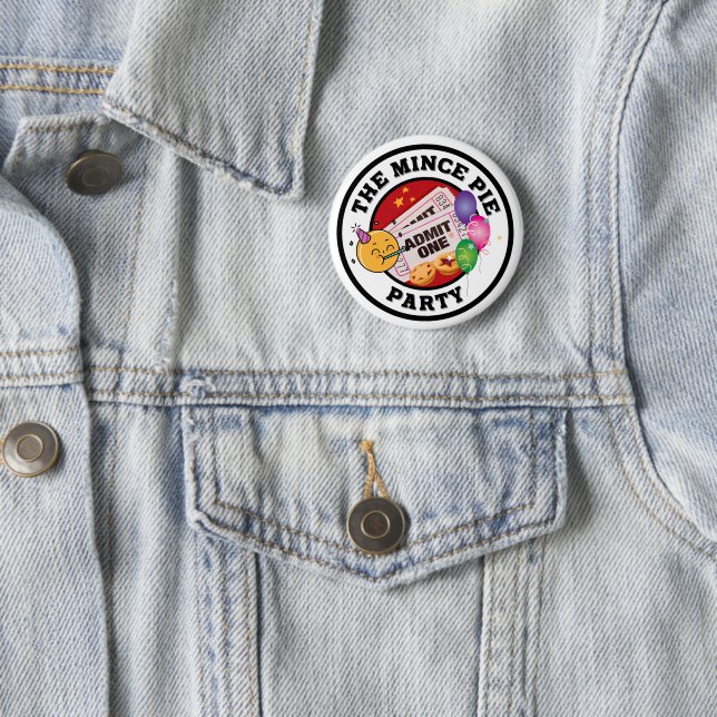 The Mince Pie Party 6 Cm Round Badge (In Situ)