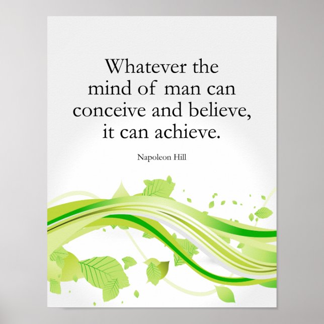 The Mind Can Achieve Motivational Quote Poster (Front)