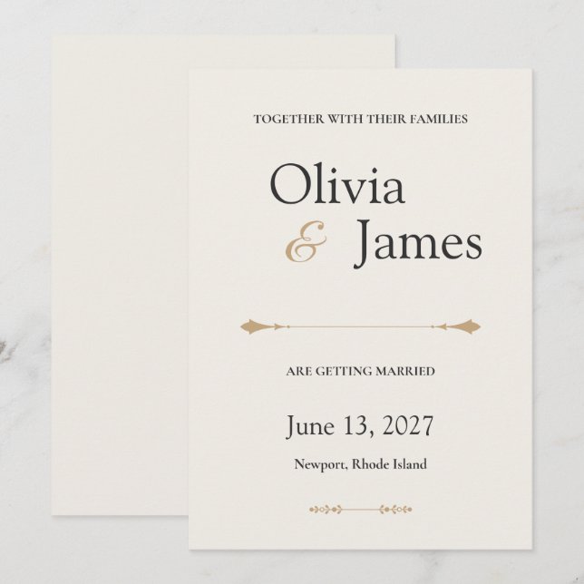 The Minimal Luxury Wedding Suite Invitation (Front/Back)