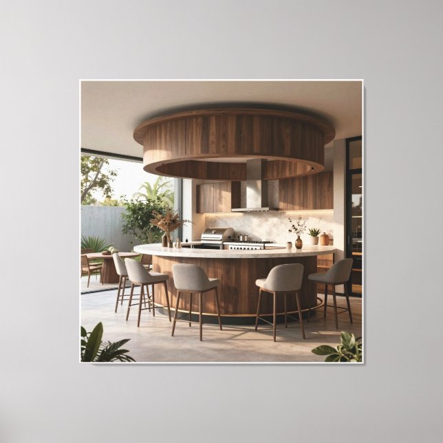 The Minimalist Circular Veranda Canvas Print (Front)