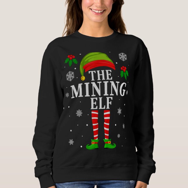 The Mining Elf Christmas Matching Bitcoin Crypto Sweatshirt (Front)