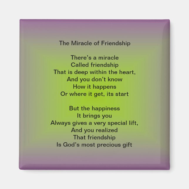 The Miracle of Friendship magnet (Front)