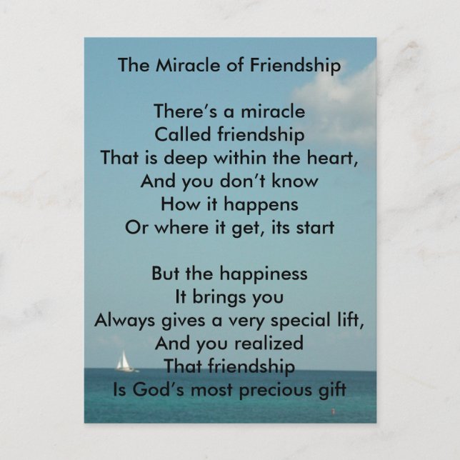 The Miracle of Friendship Postcard (Front)