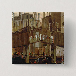 The Miracle of the Relic of the Holy Cross, detail 15 Cm Square Badge