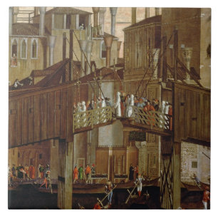 The Miracle of the Relic of the Holy Cross, detail Tile