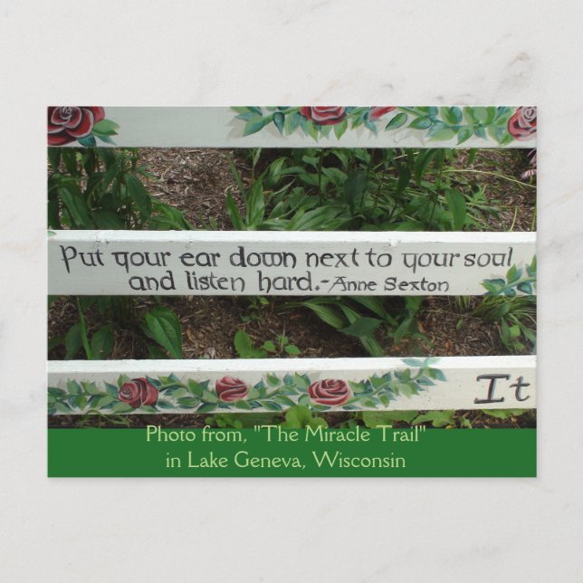 "The Miracle Trail" Inspirational Quote Postcard (Front)