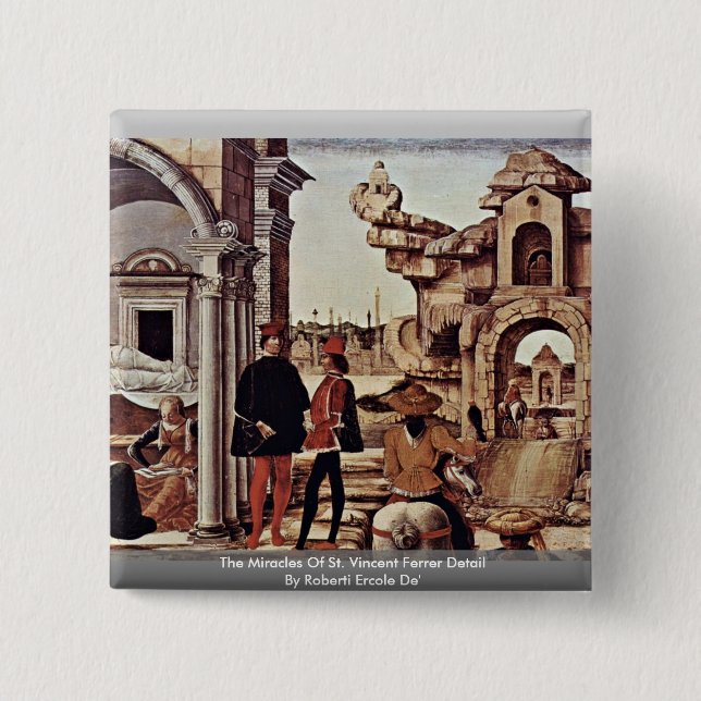 The Miracles Of St. Vincent Ferrer Detail 15 Cm Square Badge (Front)