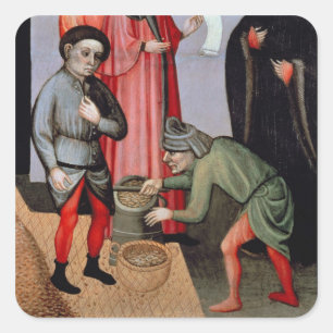 The Miraculous Multiplication of the Grain, detail Square Sticker