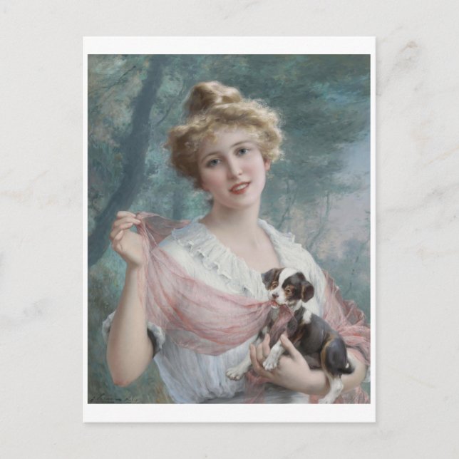 The Mischievous Puppy (1915) Emile Vernon Postcard (Front)
