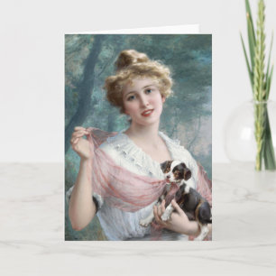 The Mischievous Puppy   Émile Vernon Card