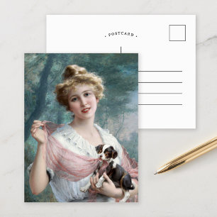 The Mischievous Puppy   Émile Vernon Postcard