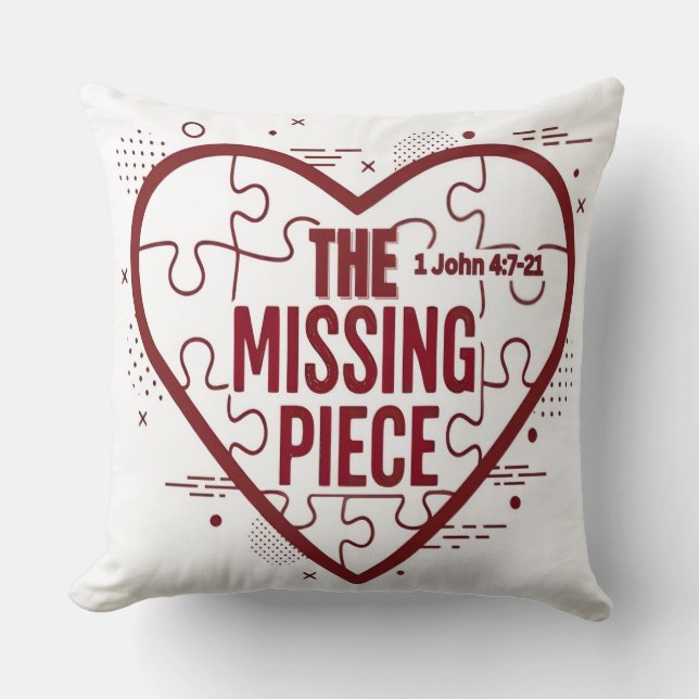 The Missing Piece – Faith Heart Design Cushion (Front)
