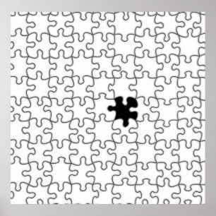 The Missing Puzzle Piece Background Template Poster