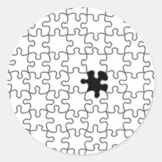 The Missing Puzzle Piece Pattern Classic Round Sticker