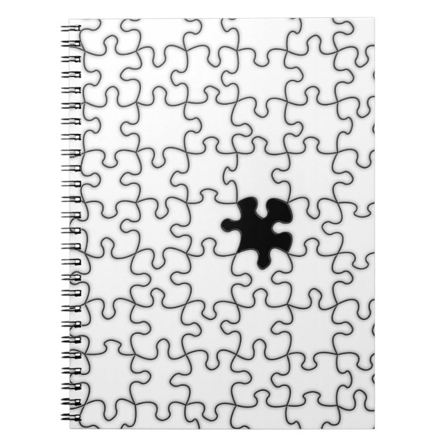 The Missing Puzzle Piece Pattern Spiral Notebook (Front)