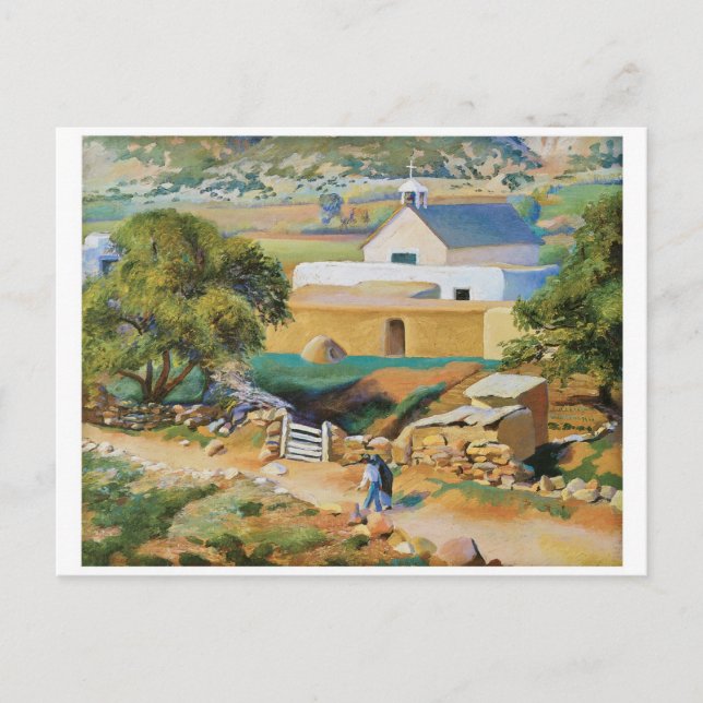 The Mission Church by Kenneth Miller Adams Postcard (Front)